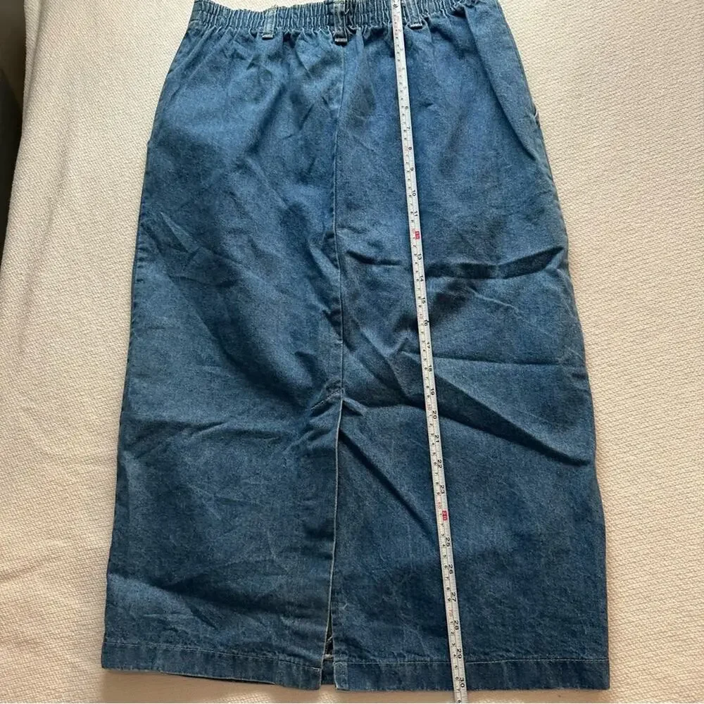 American Profile Dungarees Womens Denim Skirt Midi size 14 vintage